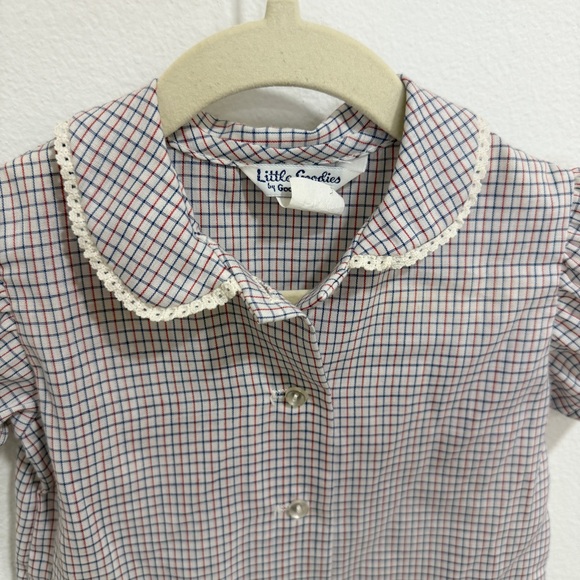 Vintage checked collar blouse 18 months - Picture 3 of 5